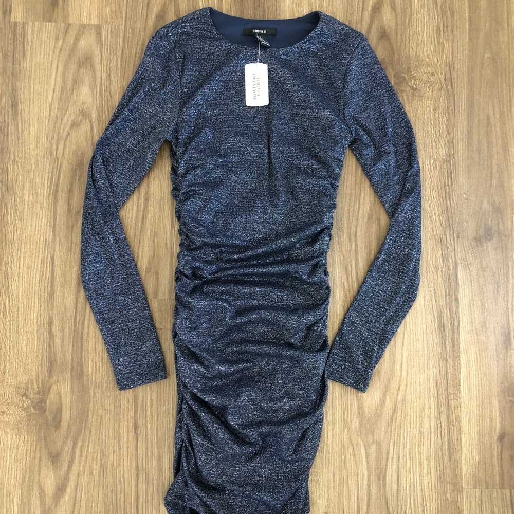 Navy Blue Sparkling Mini Dress